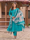 Copper By Aanchi Roman Silk Wholesale Kurti With Bottom Dupatta In India
